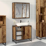 Bathroom Furniture Set with Door 2 pcs Old Wood Engineered Wood 3402402