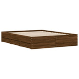 Bed Frame with Drawers without Mattress Brown Oak 140x200 cm 3207279