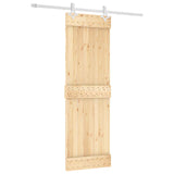 Sliding Door Natural and White 70 x 210 cm Solid Pine Wood 3445101