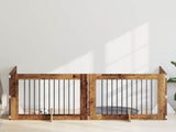 Foldable Dog Gate with Stands 4 pcs Old Wood 401 cm 892065