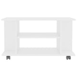 TV Cabinet with Castors White 80x40x45 cm Engineered Wood 800189