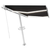 Manual Retractable Awning with LED 350x250 cm Anthracite 3069524