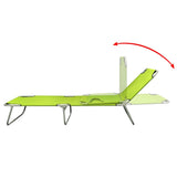 Sun Lounger Apple Green Polyester One Size Foldable Sun Lounger 41480
