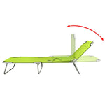 ZNTS Folding Sun Lounger Powder-coated Steel Apple Green 41480