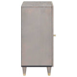 Sideboard Grey and Gold 40 x 33 x 75 cm Solid Mango Wood 4018796