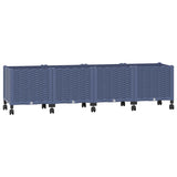 Garden Planter with Wheels Blue Grey 160 x 40 x 48 cm PP 3423135
