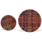 ZNTS Coffee Table Set 2 Pieces Chindi Weave Details Multicolour 244213