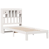 Bookcase Bed without Mattress White 90x200cm Solid Wood Pine 3322596