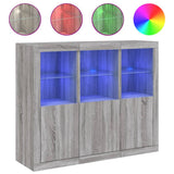 Sideboards with LED Lights 3 pcs Grey Sonoma Engineered Wood 3209105