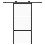 Sliding Door with Hardware Set Black 90x205 cm ESG Glass 3375842