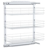 3-Tier Pull-out Kitchen Wire Basket Silver 47x25x56 cm 50969
