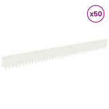 Lawn Edging 50 pcs 103 x 10 cm Steel White 8008329