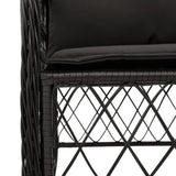 Garden Chairs with Cushions 2 pcs Black Poly Rattan 365153