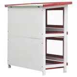 Outdoor Rabbit Hutch 4 Doors Red Wood 170836