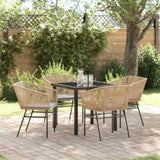 Garden Dining Set 5 pcs Brown Poly rattan 3380926