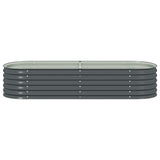Garden Raised Bed 240x80x44 cm Galvanised Steel Grey 45528
