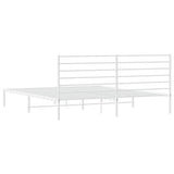 Metal Bed Frame without Mattress with Headboard White 183x213cm 352373