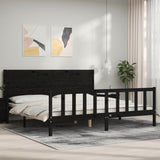 Bed Frame without Mattress Black 200x200 cm Solid Wood Pine 3192775