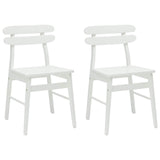 Dining Chair 2 pcs White Solid Rubber Wood 42020516