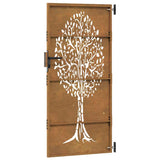 Garden Gate 85x175 cm Corten Steel Tree Design 153212