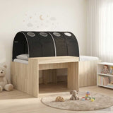 Bed with Tunnel 3 pcs Sonoma Oak and Black Engineered Wood 3423676