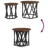 Side Table 2 pcs Smoked Oak Engineered Wood and Steel 868245