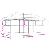 Foldable Party Tent Pop-Up with 3 Sidewalls Orange 4004945