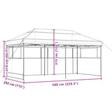 Foldable Party Tent Pop-Up with 3 Sidewalls Orange 4004945