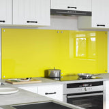Kitchen Backsplash 2 pcs Yellow 80 x 60 cm Tempered Glass 3415475