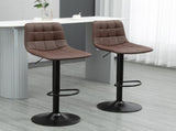 Adjustable Bar Stools Set of 2, Swivel PU Leather Upholstered Barstools with Tufted Seat and Back, T3398P329827