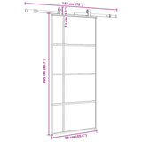 Sliding Door with Hardware Set Black 90x205 cm ESG Glass 3375811