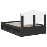 Bed Frame with Headboard Black 135 x 190 cm Solid Pine Wood 3413318