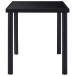 ZNTS Dining Table Black 140x70x75 cm Tempered Glass 281853