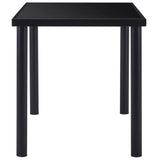 ZNTS Dining Table Black 140x70x75 cm Tempered Glass 281853