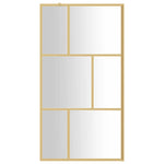 Walk-in Shower Wall with Clear ESG Glass Gold 100x195 cm 154957