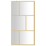 Walk-in Shower Wall with Clear ESG Glass Gold 100x195 cm 154957
