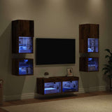 TV Wall Units 8 pcs Old Wood Engineered Wood 3402920