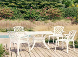 Bistro Set White Cast aluminium 5 Piece Set Durable Bistro Set 3070615