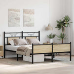 Bed Frame without Mattress Sonoma Oak 140x200 cm Engineered Wood 4106981