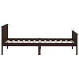 Bed Frame without Mattress Dark Brown Solid Wood Pine 100x200 cm 322196