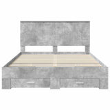 Bed Frame Concrete Grey 150 x 200 cm Engineered Wood 3411292