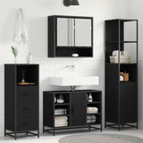 Bathroom Furniture Set 3 pcs Black Oak Engineered Wood 3402571