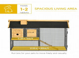 Outdoor Rabbit Hutch, with Run, Removable Tray, Asphalt Roof, 120 x 55.5 x 80cm T3398P554337