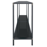 Console Table Black Tempered Glass, Powder-Coated Steel Standard 331695