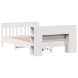 Bookcase Bed without Mattress White 160x200cm Solid Wood Pine 3323177