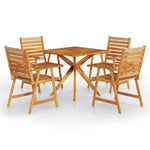 ZNTS 5 Piece Garden Dining Set Solid Wood Acacia 3087136