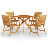 ZNTS 5 Piece Garden Dining Set Solid Wood Acacia 3087136