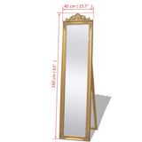 243692 Free-Standing Mirror Baroque Style 160x40 cm Gold