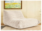Luxury Silver Thread Chenille Bean Bag Lazy Sofa - Neck Lumbar Hip Support, Stain-Resistant Easy T5592P444929