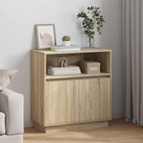 LED Sideboard Sonoma Oak 71 x 34.5 x 75 cm Engineered Wood 869652